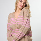 Stella + Gemma | Stripe Cardigan - Desert Rose