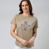 Stella + Gemma | Ace Tee - Sage Leopard Cross