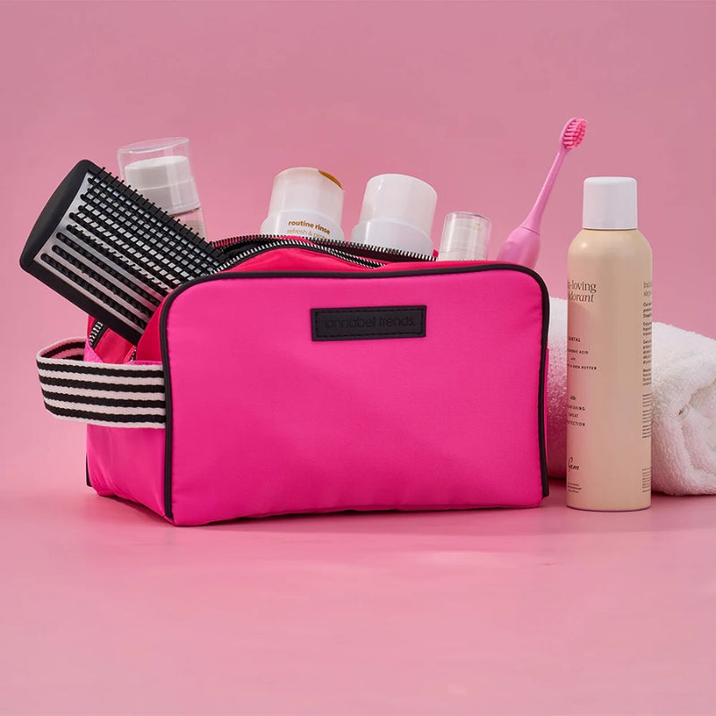 Annabel Trends | Double Zip Toiletry Bag - Pink