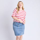 Elm | Halli Short Sleeve Tee - Pink Lady & Poppy Stripe