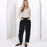 Monaco Jeans | Leo Barrel Jeans Corduroy - Jet Black