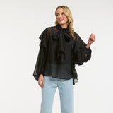 Urban Luxury | Ruffled Blouse - Black