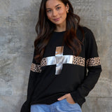 Stella + Gemma | Classic Sweat - Silver Cross Leopard