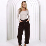 Monaco Jeans | Leo Barrel Jeans Corduroy - Chocolate