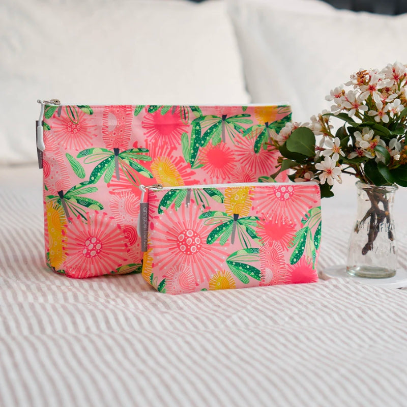 Annabel Trends | Large Cosmetic Bag Cotton - Pink Banksia