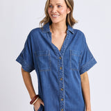 Elm | Demi Denim Dress - Dark Blue Wash