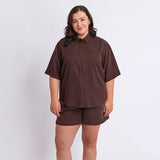 Elm | Bliss Washed Shirt - Chocolate