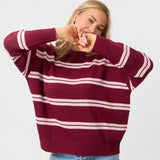 Stella + Gemma | Bianca Jumper - Maroon/Baby Pink