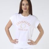 Stella + Gemma | Cuff T-Shirt - White Champagne Social Club