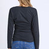 Elm | Ivie Ruched Top - Black