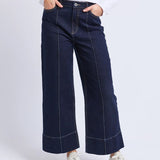 Elm | Ando Pintuck Jean - Dark Blue Wash