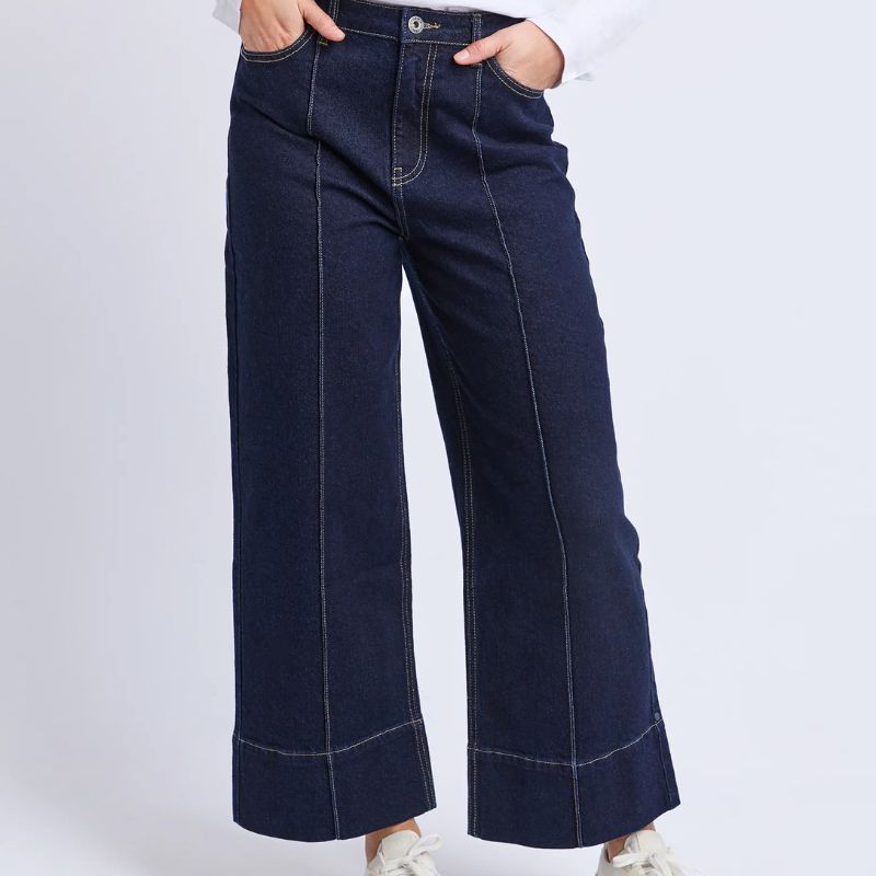 Elm | Ando Pintuck Jean - Dark Blue Wash