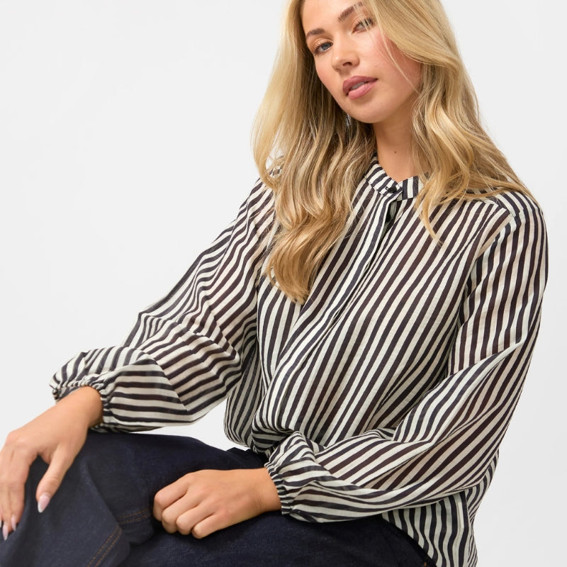 Stella + Gemma | Faye Blouse - Black & White Stripe