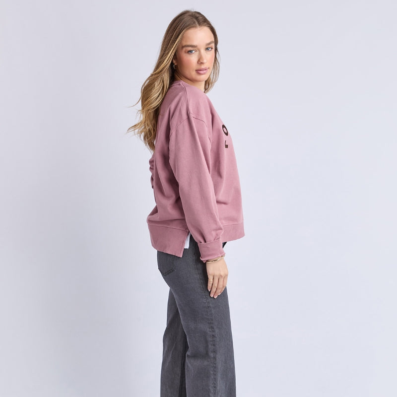 Foxwood | Effortless Contrast Crew - Dusty Rose