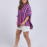 Elm | Palermo Stripe Shirt - Blue/Pink