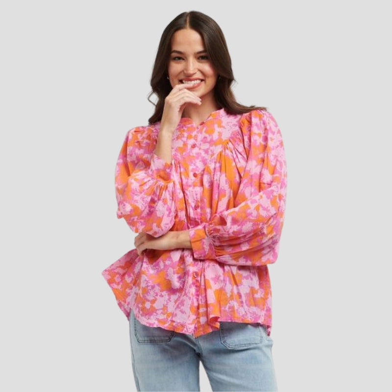 Italian Star | Sybil Shirt - Blot Print: Bubble Gum Pink
