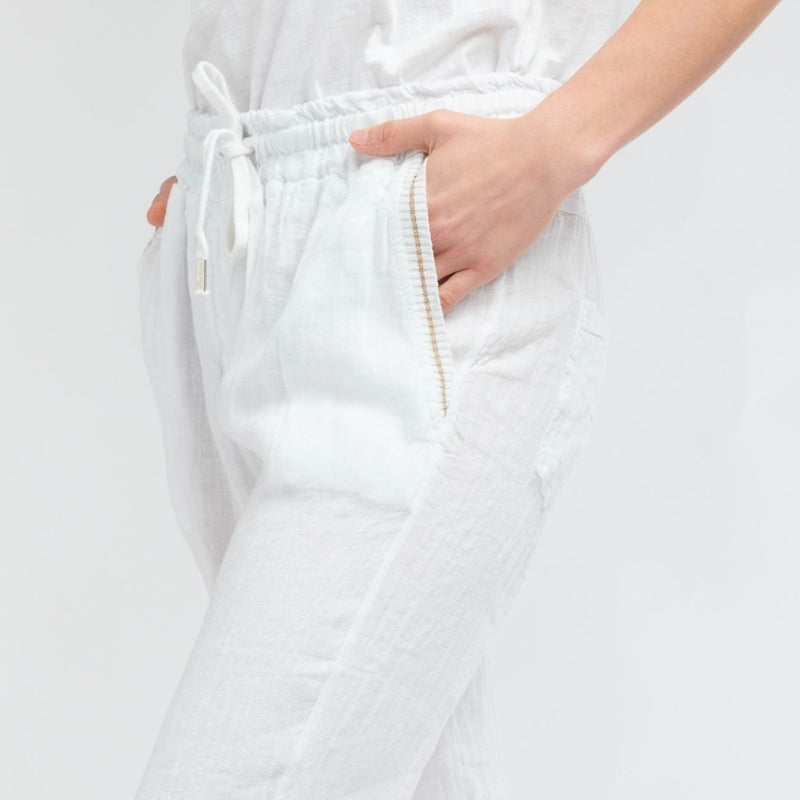 Italian Star | Summertime Linen Pant - White/Gold