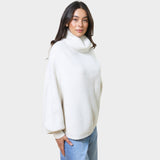 Stella + Gemma | Polo Neck Poncho - Vanilla