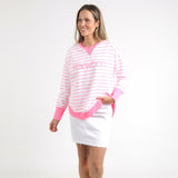 Foxwood | Simplified Stripe Crew - Neon Rose