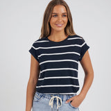 Foxwood | Manly Stripe Tee - Navy/White Stripe