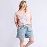 Elm | Holly Stripe Short - Blue & White Stripe