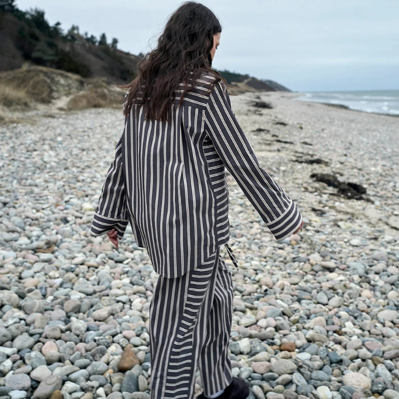 Hommey | Long Sleeve Sleep Shirt - Chocolate
