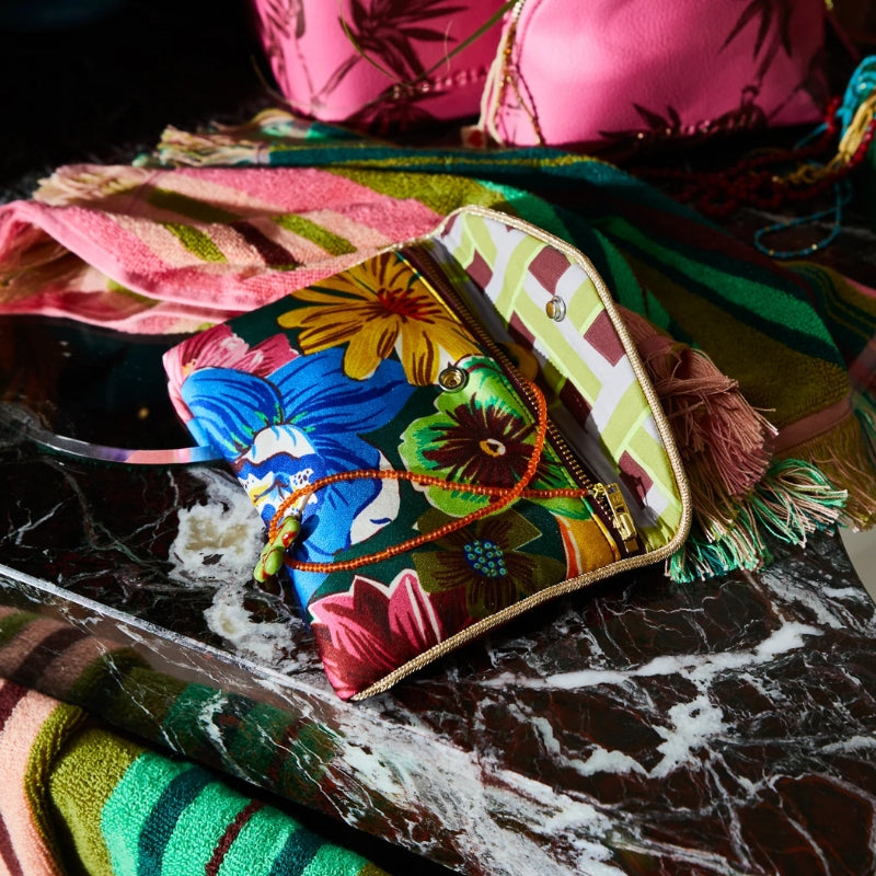 Sage x Clare | Ines Silk Pouch - Verdant