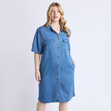 Elm | Cora Denim Dress - Mid Blue Wash