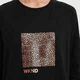 Tirelli | Weekend Art Print Sweat - Black/Rose Gold