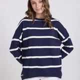 Stella + Gemma | Newport Relaxed Crew - Navy Stripe