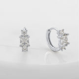 Zafino | Portia Crystal Huggie - Silver