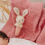 Nibbles the Bunny Knitted Rattle - Blush