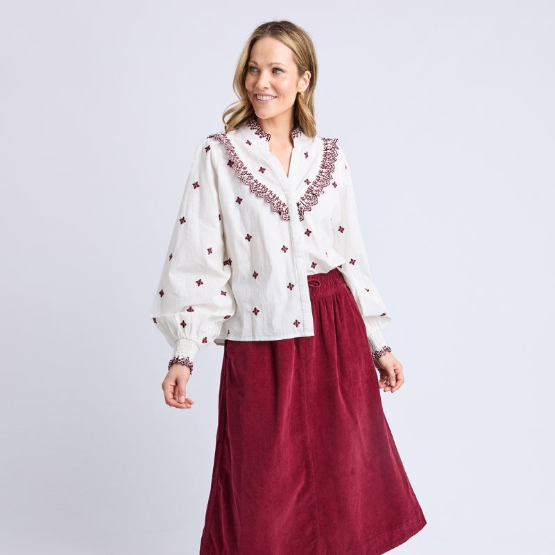 Elm | Agnes Embroidered Shirt - Mars/Maro Embroidery