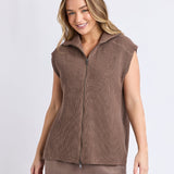 Foxwood | Zip Knit Vest - Brown