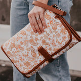 OiOi | Change Mat Clutch - Peach Paisley/Tan