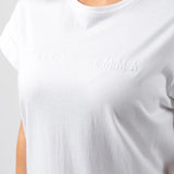 Stella + Gemma | Cuff Sleeve T-Shirt - White Embroidered Logo