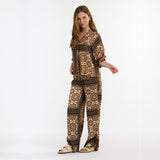 Italian Star | Monroe Pant - Choc/Cream Print