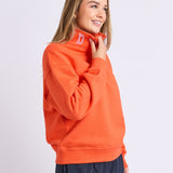 Foxwood | College Contrast Zip Crew - Grenadine