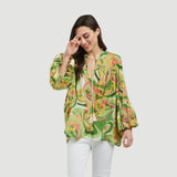 Italian Star | Billow Blouse - Retro Print/Green