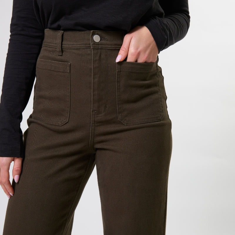 Stella + Gemma |  Dina Long Pant - Dark Khaki