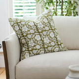 Salta Floral Cushion - Chartreuse