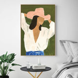 Faceless Cowgirl Canvas Print 80x120cm