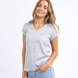 Foxwood | Bodie Metallic Tee - Grey Marle