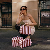 Fox & Fallow | Cosmetic Bag - Burgundy Stripe