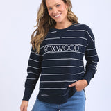 Foxwood | Classic Stripe Simplified Crew - Navy/White Stripe