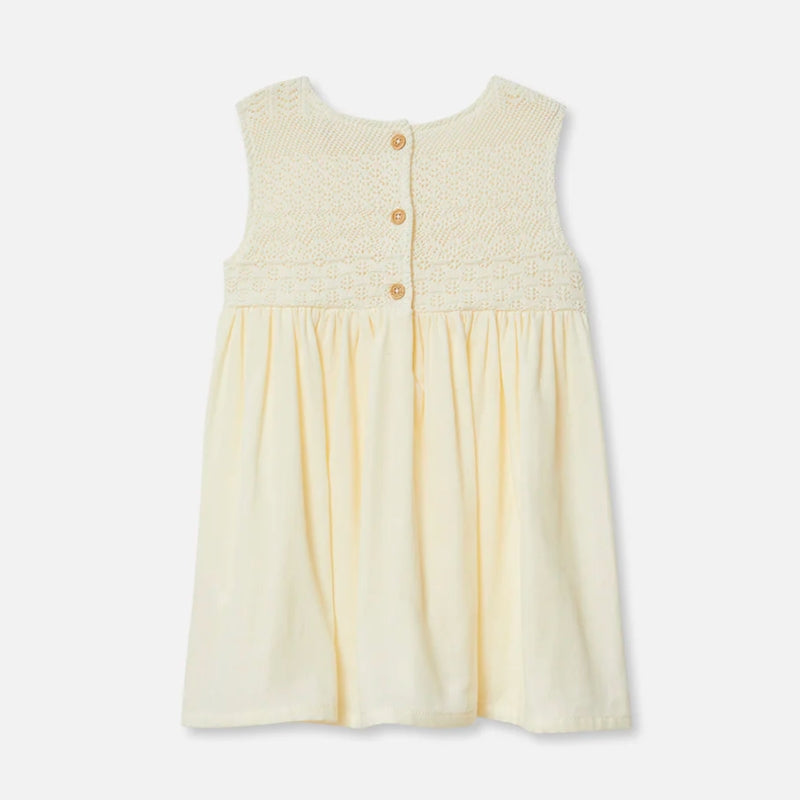 Miann & Co | Crochet Detail Sleeveless Dress - Lemon