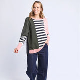 Elm | Freja Knit - Navy Block Stripe