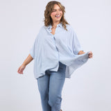 Elm | Luna Shirt - Dusk Blue / Marshmallow Stripe
