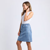 Elm | Birdie Denim Skirt - Light Blue Wash