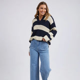 Foxwood | Estella Stripe Knit - Navy & Off White